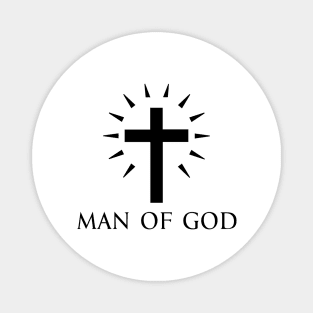 Man Of God - Roman Catholic Cross - Black - Christian Series 9B Magnet